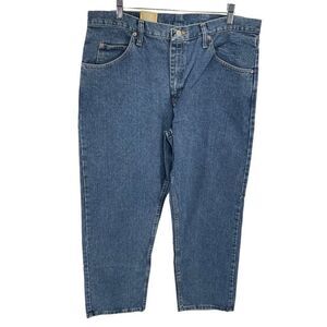 Wrangler Mens 5 Star Relaxed Fit Jeans Denim Cotton Medium Wash Blue Size 36x30